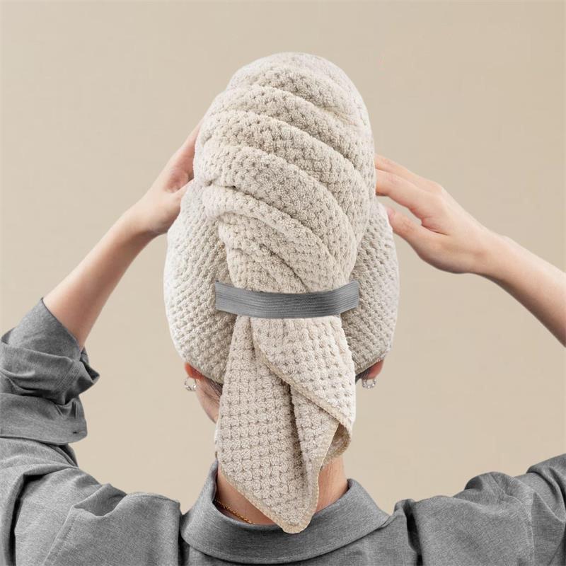 Large Microfiber Hair Towels Ultra Soft Hair Towel Wrap with Elastic Loop for Curly Hair Long & Short Hair