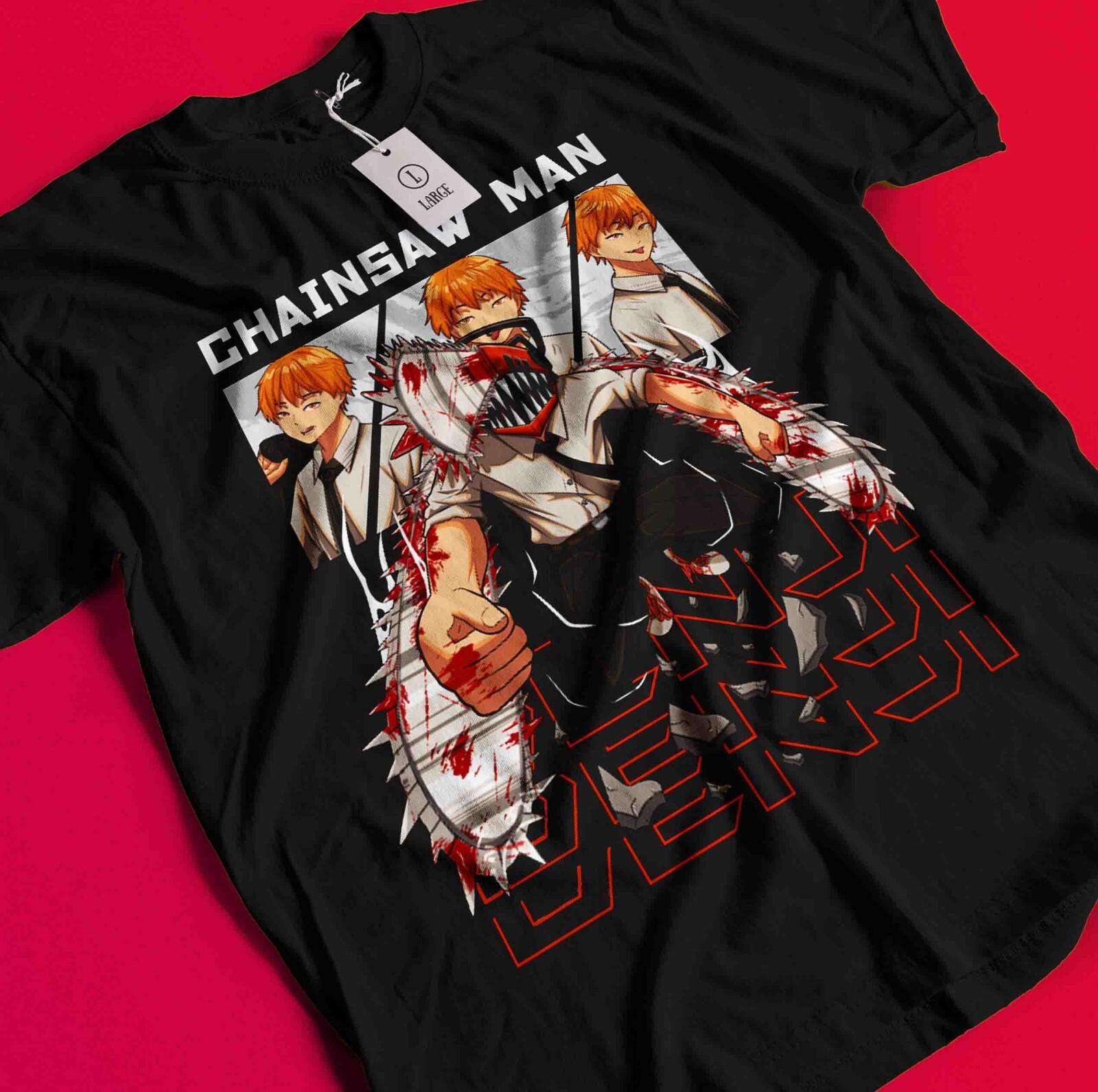 Человек-бензопила Макима Футболка Аса Аки Аниме Дэнджи Футболка Пауэр Футболка Все размеры Футболка BB073 4XL