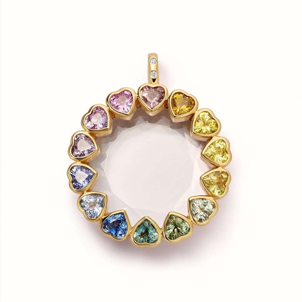 Inspired Style Heart Zircon Gemstone Pendant Necklace with Diamond Flower Clavicle Chain for Women
