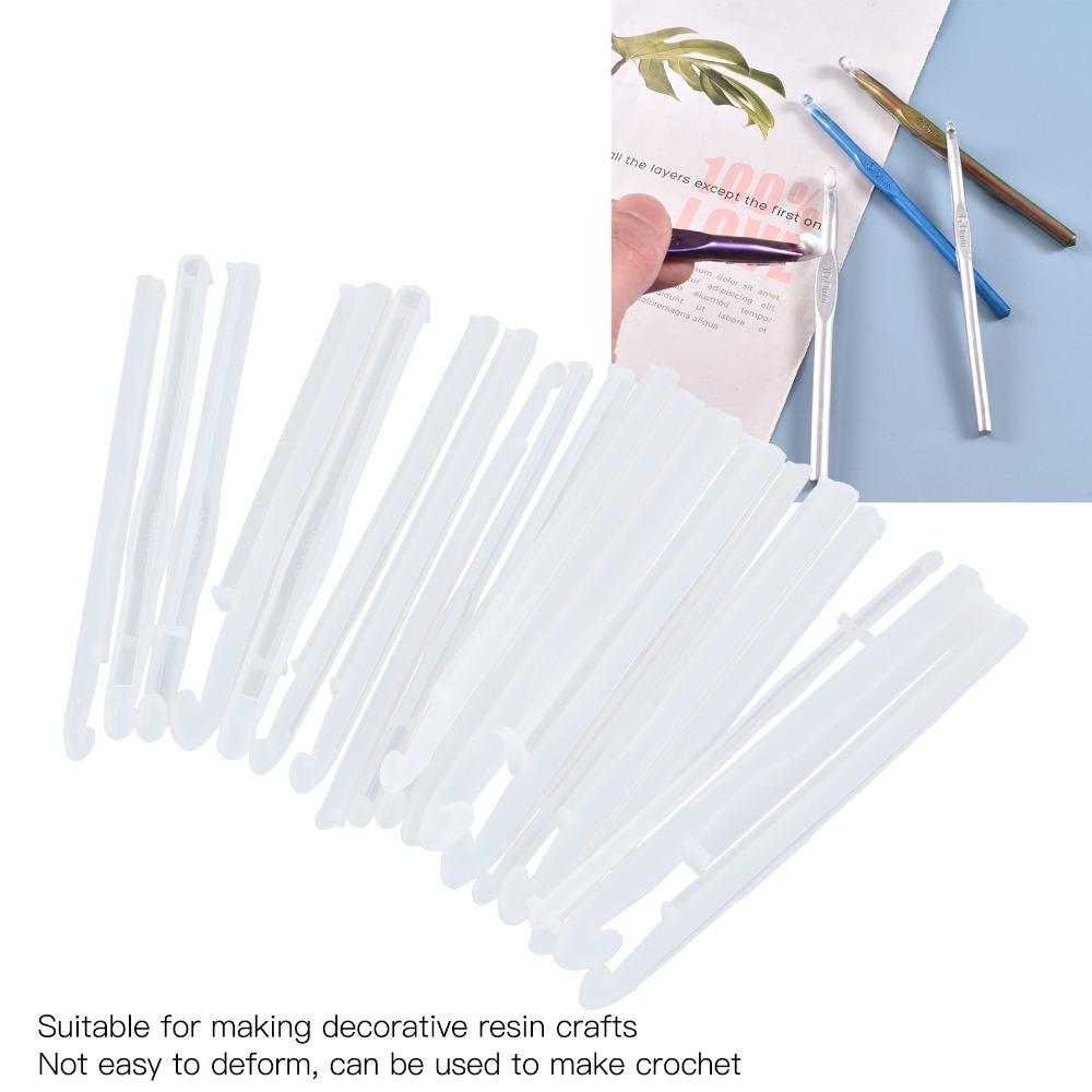 

20pcs Silicone Crochet Hooks Mould White Resin Silicone Mold Silicone Craft Moulds Resin Crafts