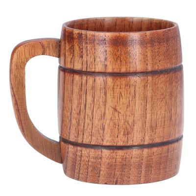 300ml Holztasse mit Henkel Verbrühschutz Kaffeetasse Unschädliche Wasserbiertasse für Büro Zuhause