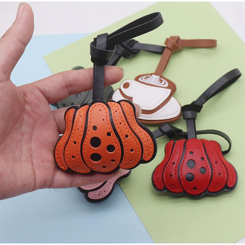Kreativer Halloween-Kürbis-Anhänger Modischer Leder-Kürbis-Taschen-Anhänger Hochwertiger Gestrickter Schlüsselanhänger-Anhänger Neue Vielseitige Geschenke