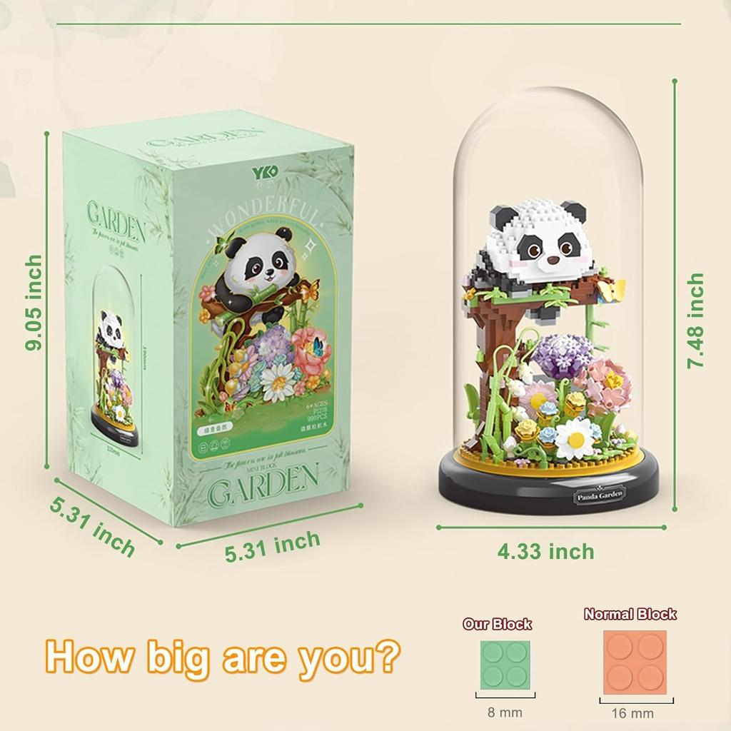 Panda Flower Building SetBonsai Tree Party Favors for Kids Animal Building Blocks Valentines New Year Easter Birthday Gift for Boys Girls Age
