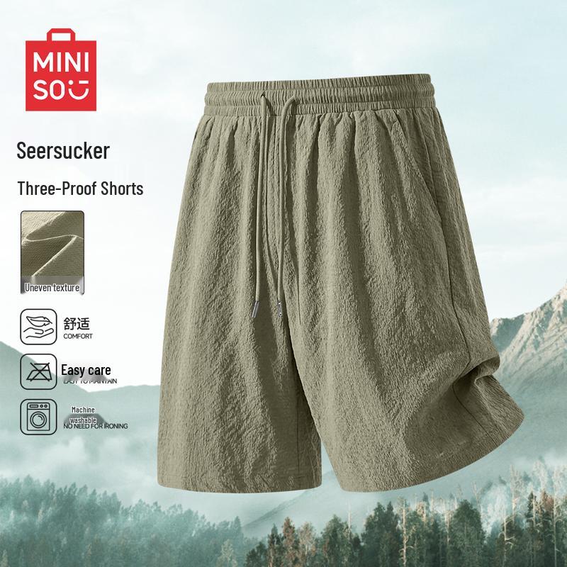 MINISO Men s Summer Textured 5-Point Sport Shorts M