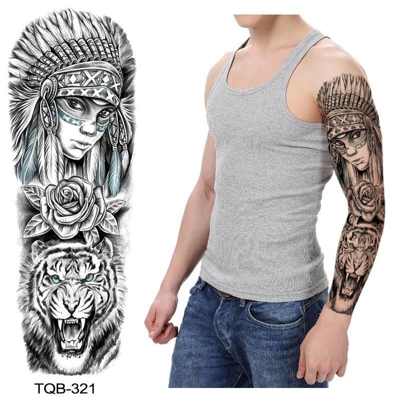 

Emmy Full Arm Big Flower Arm Big Pattern Tattoo Sticker Set Water Transfer Disposable Tattoo 17*48cm