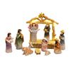 12Pcs LED Nativity Scene Set Resin Christmas Manger Angel Figurines with Star Light Holiday Tabletop Decor for Home Church