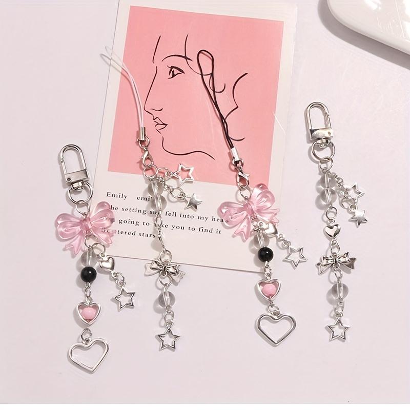 1pc of Acrylic New Bow Keychain Pendant, 2D Flat Creative Love Five-Pointed Star Decoration, Sweet Girl Backpack Charm for Kpop Fans