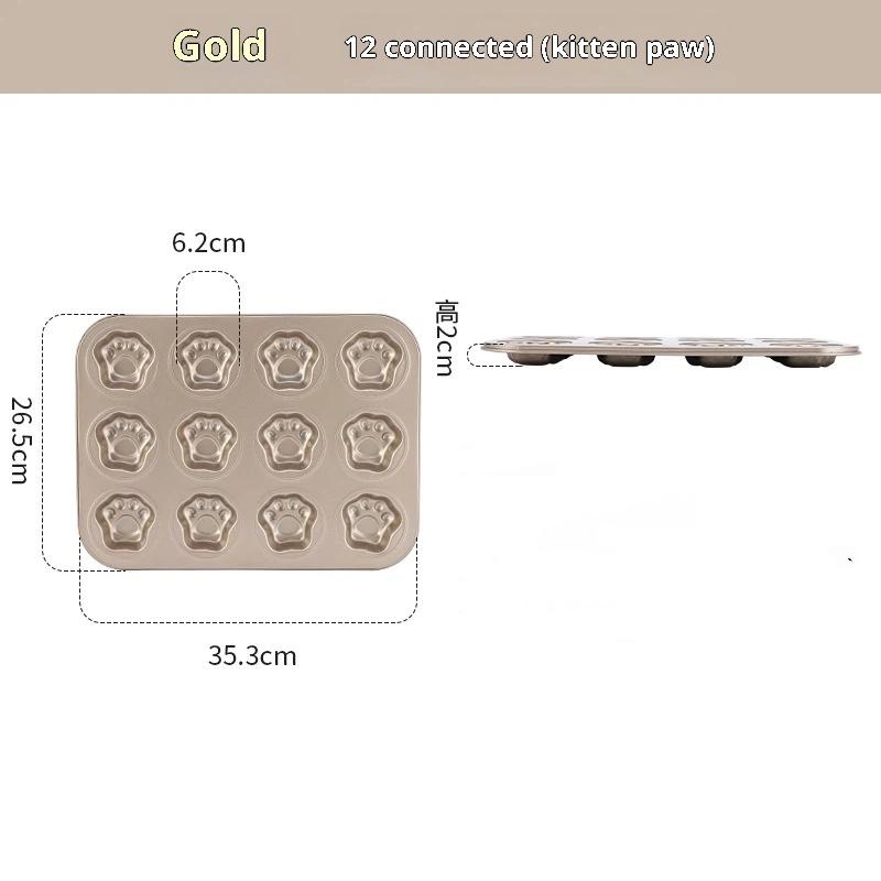 6/9/12 Kavitäten Katzenpfote Backform Pfanne Antihaftbeschichteter Kohlenstoffstahl DIY Niedlich Süßigkeiten Kuchenform Werkzeug Dekor Keks Süßigkeitenform