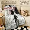Character MMusashii Throw Warm Soft Flannel Blanket Multiuse for Sofa Bed Camping Travel Nap