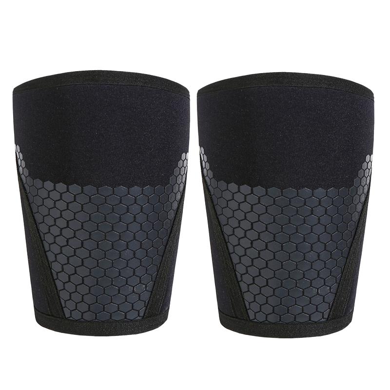 

1 пара 7 мм неопреновых наколенников для тяжелой атлетики, компрессионный наколенник, поддержка приседаний, кроссфит-тренировок XXL чёрный