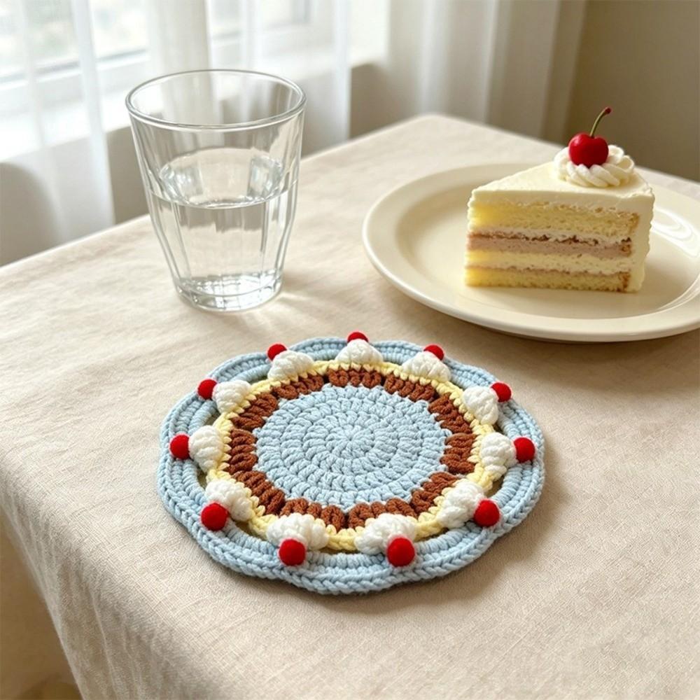 Handmade Insulation Mat Knitted Coffee Cup Mat Creative Placemat Coffee Table