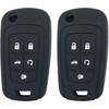 5 Buttons Silicone Protector Key Fob Cover Case fit for Chevy Camaro Cruze Malibu Equinox Sonic Impala Keyless Entry Key Fob