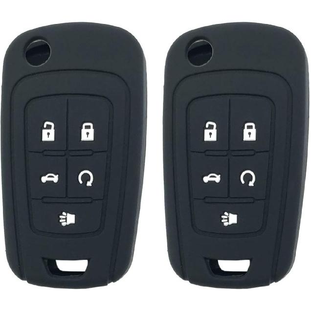 5 Buttons Silicone Protector Key Fob Cover Case fit for Chevy Camaro Cruze Malibu Equinox Sonic Impala Keyless Entry Key Fob