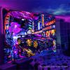Racing Uv Blacklight Fluoresce Tapestry Room Decoration Neon-Lit Anime Car Aesthetic Wall Hanging Party Decor Backdrops Cloth