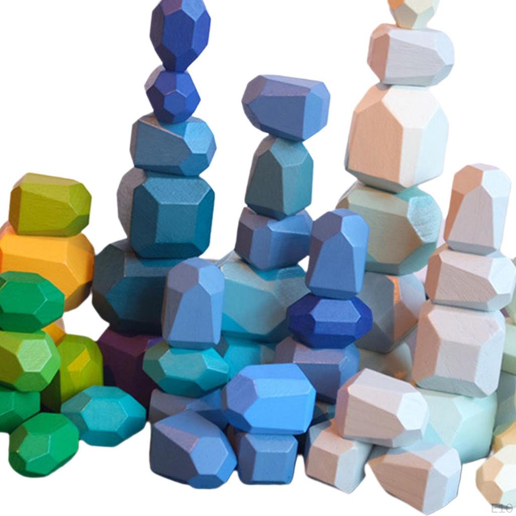 Educational Toys Wooden Balancing Creative Colorful Artware Building Blocks Stacking Game for