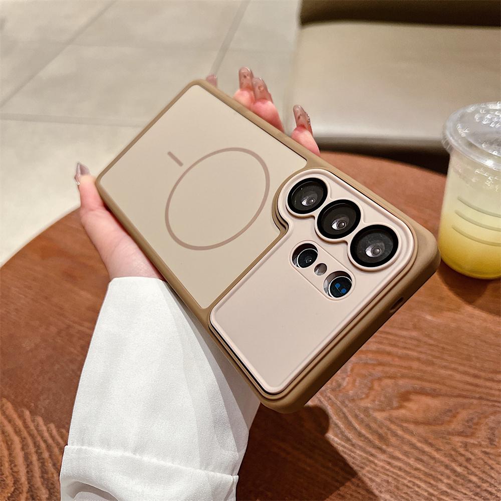 For Magsafe Plain Matte Phone Case for Samsung S26 Ultra S26 Plus S26Ultra S26Plus Full Lens Protector Frosted Back Cover Galaxy S26 Ultra