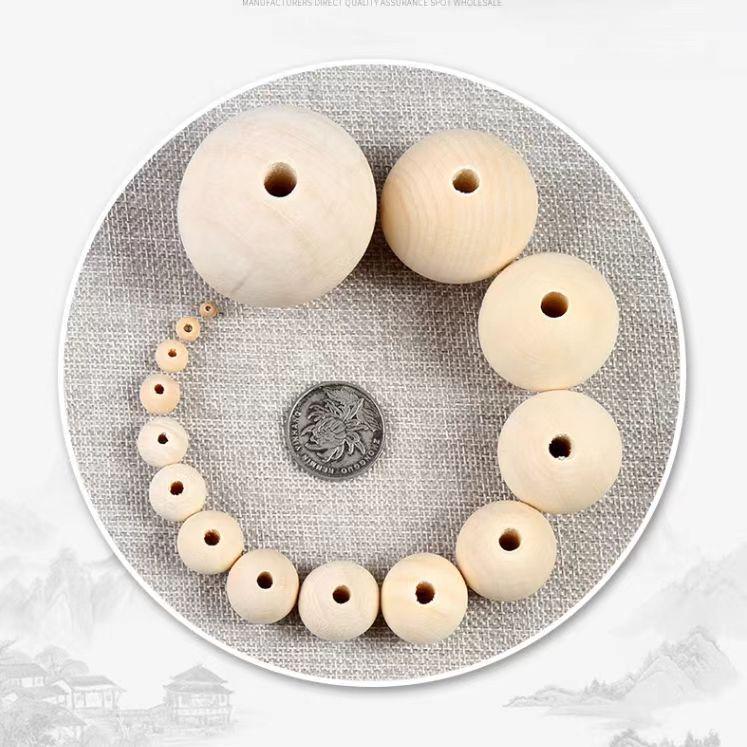 Hemu Natural Unfinished Wood Beads 4-50mm: DIY Round Beads for Bracelets