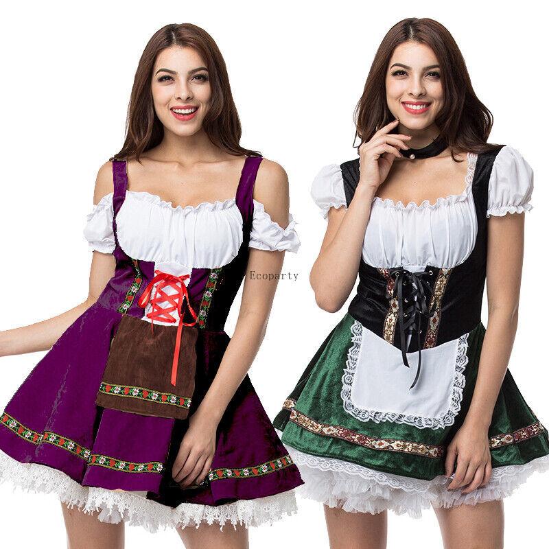 3xl Women Oktoberfest Costume German Bavarian Dirndl Beer Maid Fancy Dress German Bavarian Beer Outfit Cosplay Halloween Costume