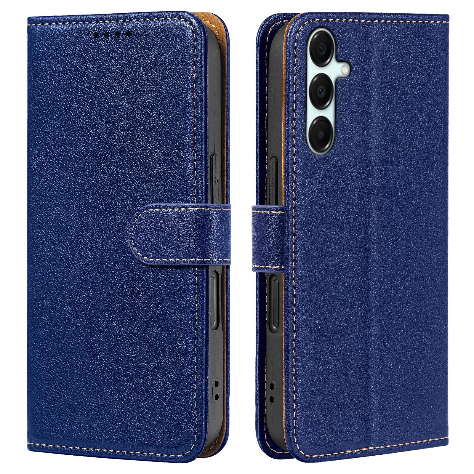 

For Samsung Galaxy A56 5G Case RFID Blocking Wallet Litchi Texture Leather Phone Cover Magnetic Clasp Blue