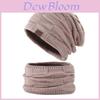 Conjunto de Gorro e Cachecol Tricotado Para Aquecimento no Inverno Com Proteção de Pescoço à Prova de Vento Para Uso Casual e Fashion