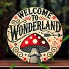 Fantasy Mushroom Flower Metal Wall Sign Home Decor