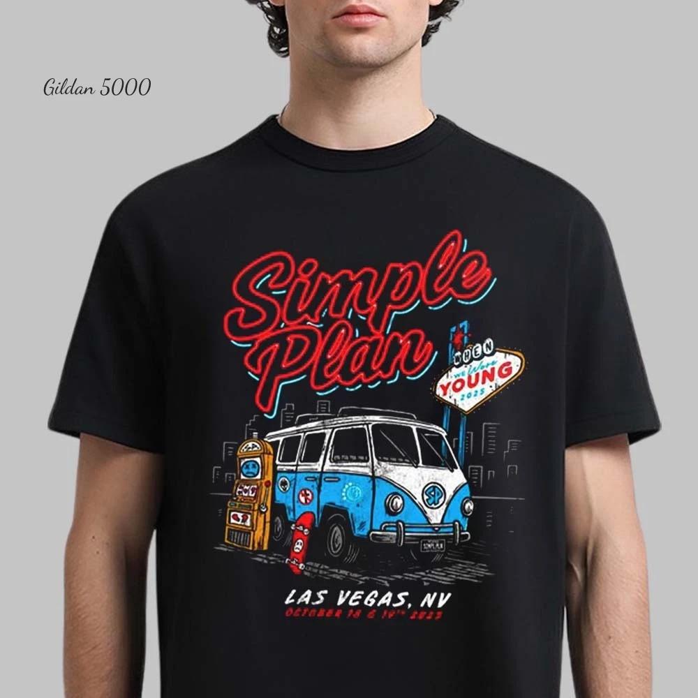 Simple Plan Festival When We Were Young 2026 Эксклюзивная футболка В Лас-Вегасе Футболка M