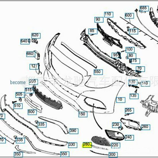 

Накладки решетки воздухозаборника противотуманной фары для Mercedes-Benz C-Class W205 (Лево право) - Номера деталей 2058850374, 2058850474 Left 2058850374
