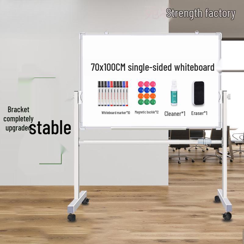 Double-Sided Magnetic Whiteboard & Chalkboard with Mobile Stand for Home, Teaching, and Office Use