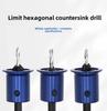 Hexagonal Handle Blue Limited Countersink Drill Bit for Woodworking and Screw Installation.
