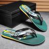 Fashion Summer Men Flip Flops Non-slip Beach Sandals Male Letter Grain Outdoor Fashion Beach Shoes Man Slippers Indoor Bath Slides