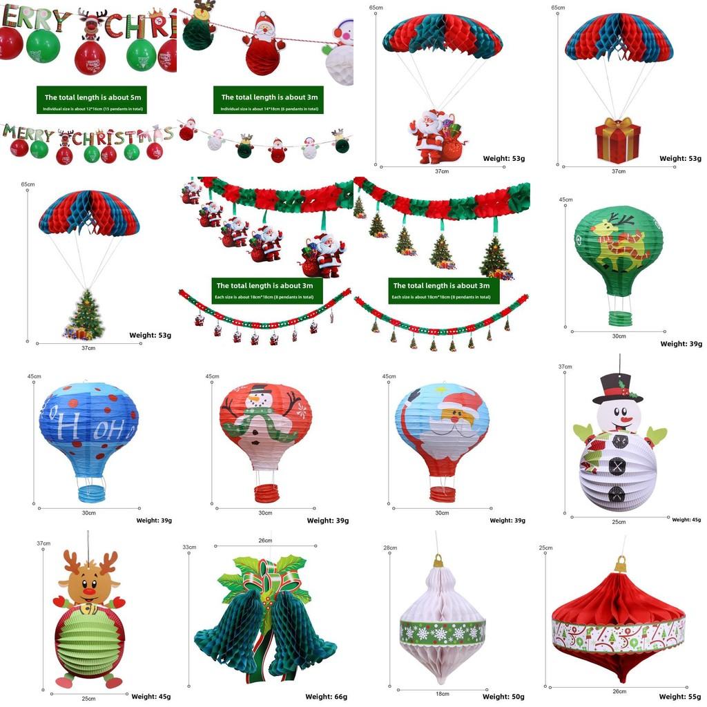 Flags Christmas And Ornaments With Parachute And Hot Air Balloon Exterior Design