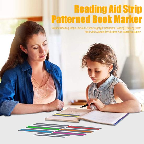 Guided Reading Strips Colored Overlay Highlight Bookmark Reading Tracking Ruler Help with Dyslexia for Children And Teaching Supply
