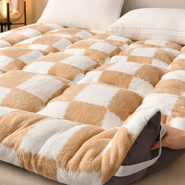 WTEMPO Plaid Pattern High-quality Double-sided Four Seasons Mattress Foldable Thick Soft Mattress Hotel School Dormitory Mattress