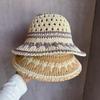 Summer Pattern Women Hollowed Out Hat With Large Brim Uv Sunshade Outings For