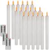 Flameless Ivory Taper Candles Flickering with 10-Key Remote Led Warm 3D Wick Light Window Candles Christmas Home Wedding Decor