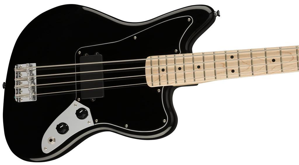 Squier by Fender Electric Bass Affinity Series Jaguar Bass Maple Black Black BLK s měkkým pouzdrem H, hmatník, Pickguard,
