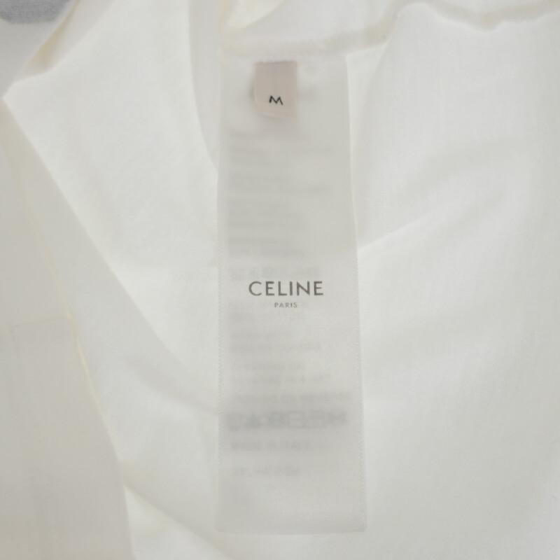 CELINE 2X80D671Q.01MA M Short Sleeve T-shirt white/Navy Cotton Women