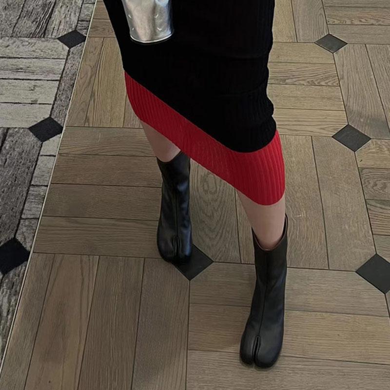 Fashion Fashion Strange Toe Women Ankle Boots With Round Heels Shoes Female Slip On Footwear Ladies Short Modern Boots Shoes Pumps lady