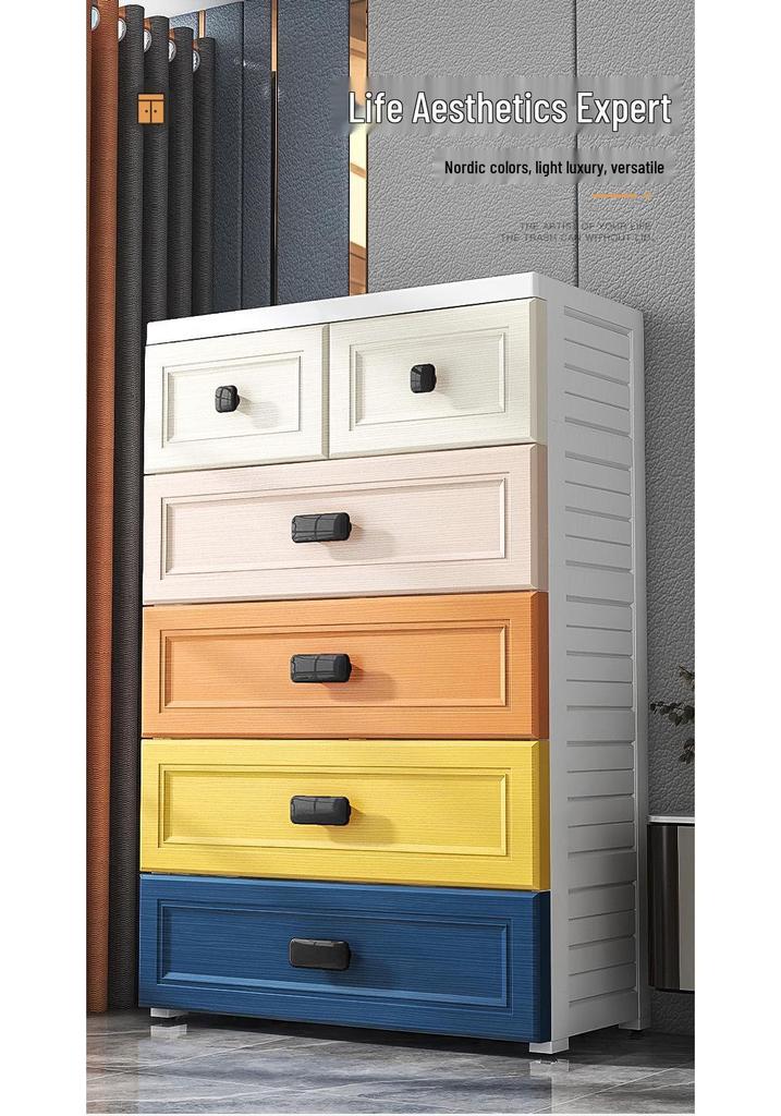 Morandi Children's Multi-Layer Storage Cabinet - Thickened Plastic Toy Organizer
