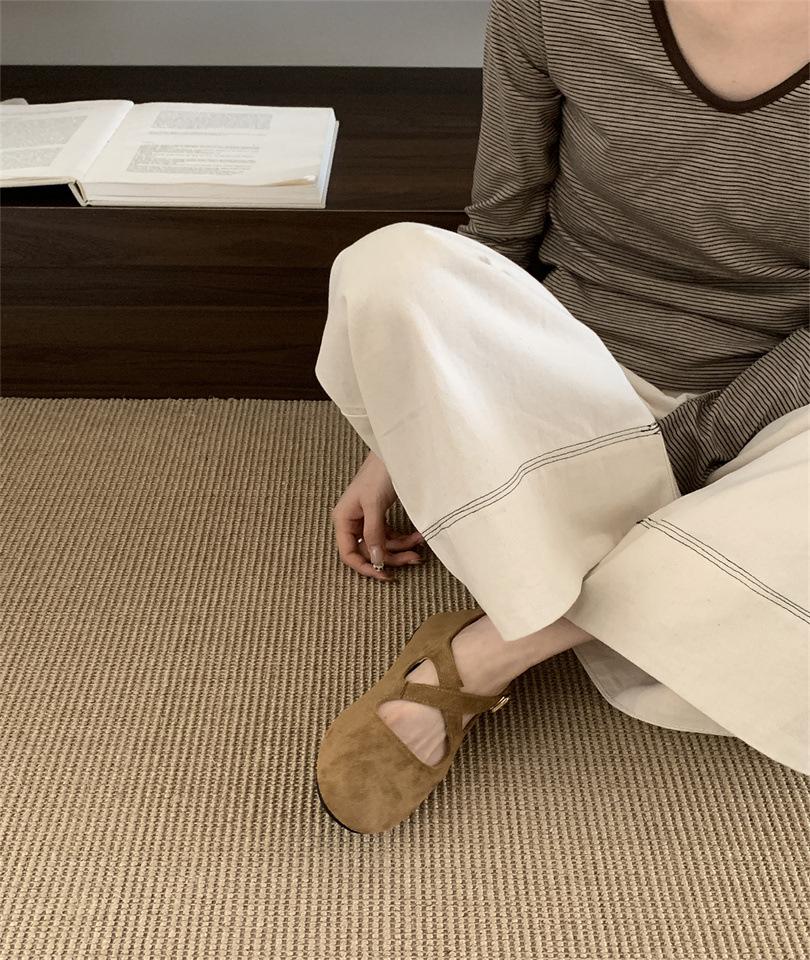 Round Head Shallow Mouth Single Shoes Female Spring and Autumn New Gentle Retro Ballet Fairy Soft Flat Bottom Mary Jane Doudou Shoes