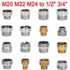 Hongtu M20 M22 M24 a 1/2" 3/4" Connettore Aeratore Rubinetto in Ottone - Filettatura Maschio&Femmina Fine/Grossa | Adattatore Risparmio Idrico per Rubinetto Cucina