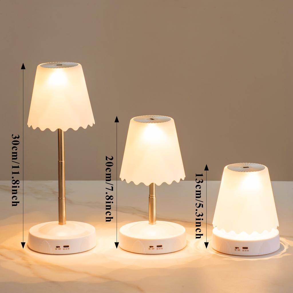 Rechargeable Desk Lamp Smart Cordless Adjustable Height Ambient Light Battery Powered Table Lamp for Bedroom Restaurant