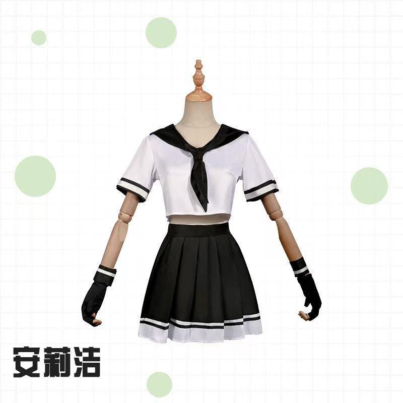 Anlijie Lemon Skirt Cosplay Full Set, Aotu World Girls Anime Pleated Stage Costume