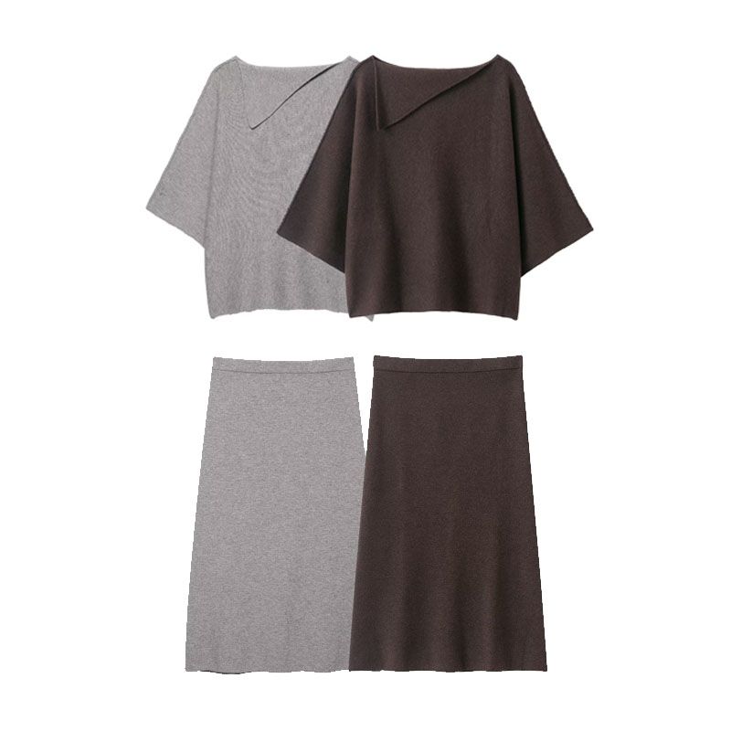 Za Autumn New Arrivals Women's Clothing European and American Style Turn-Down Collar Knitwear Midi Skirt 2756141 2756142