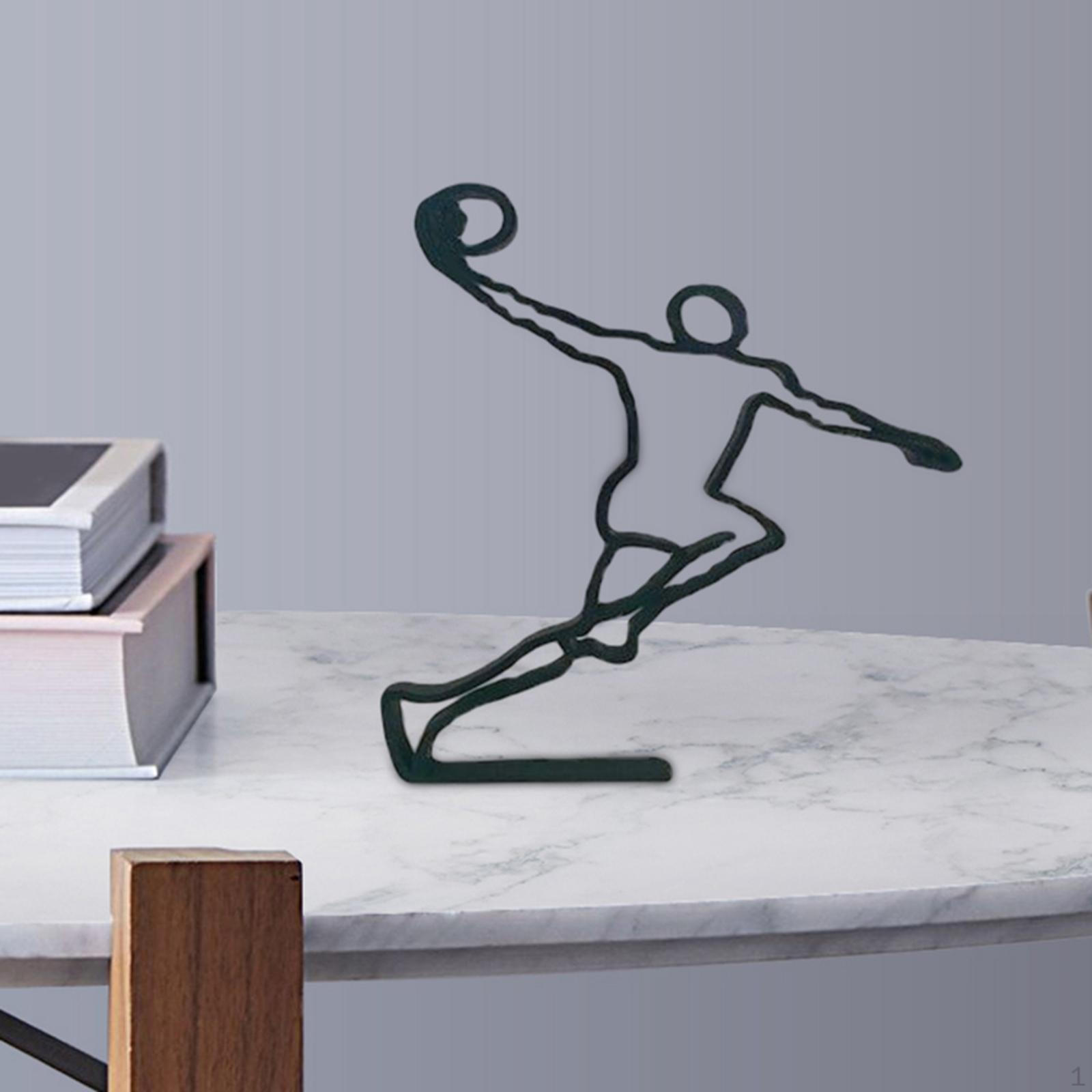 

Линия спортсмена, скульптура, украшения, черный металлический силуэт, современный силуэт для рабочего стола, свадьбы, дома Basketball_20cmx15cmx1.5cm