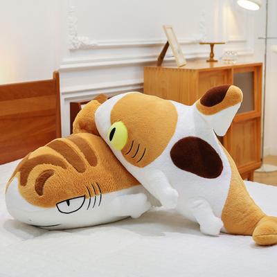 Boneca Gato Tubarão Brinquedo de Pelúcia 70cm Gato Tubarão Combinado Animal de Pelúcia Multifuncional