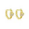 ANDYWEN 925 Sterling Silver Hoop Earrings Gold Plated Ladies Earrings Heart Shaped Earrings Sparkling Cubic Zirconia Fine Jewelry