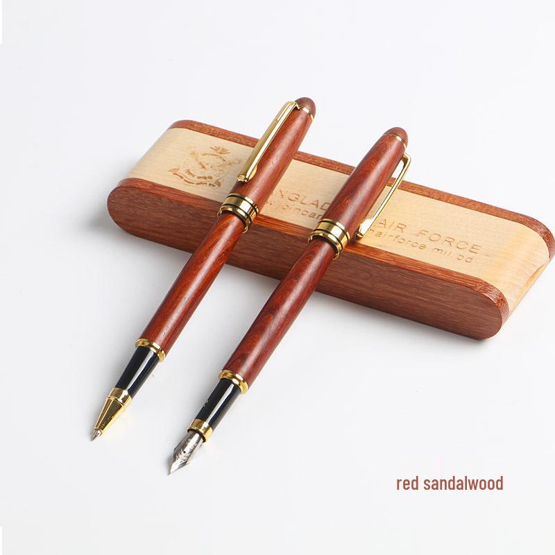 Rosewood & Padauk Fountain and Ballpoint Pen Set - Elegant Business, Office, or Travel Souvenir