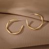 European American High-End Gold Geometric Earrings for Women Large Ring Ear Jewelry Alloy Buckle Cold Wind Ear Rings