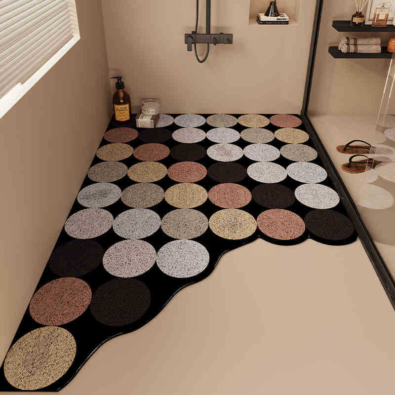 

Коврик для ванной комнаты, противоскользящий, можно разрезать, коврик для унитаза с шелковым кольцом, выдолбленный, противоскользящий, можно протирать весь пол 40x60cm